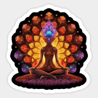 Meditation Chakra Infused Mushroom Sticker